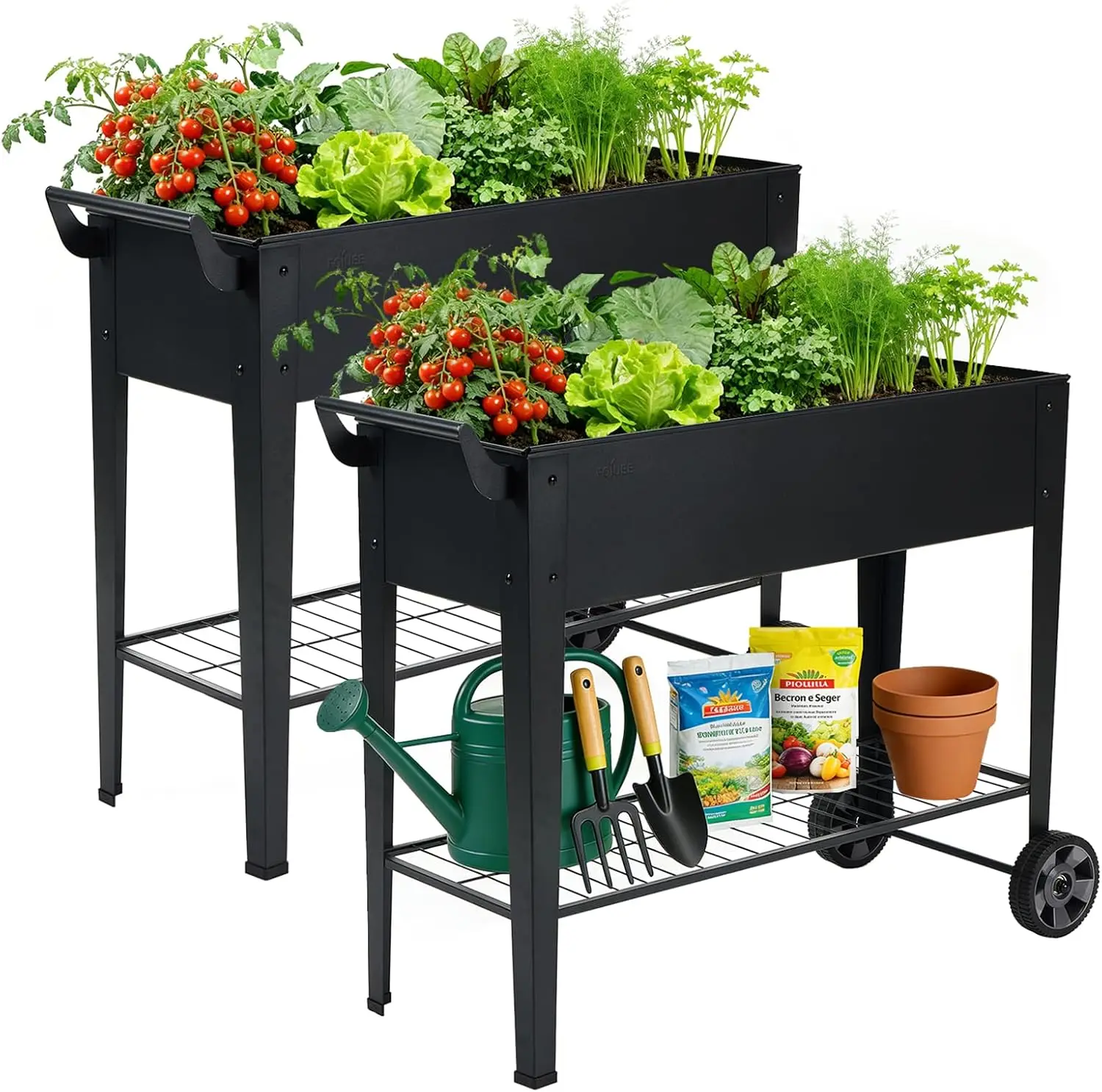 2-Pack 32"Height Elevated Raised Garden Bed with Wheels & Storage Shelf, 400 Lbs Capacity, Anti-Rust, Space-Saving Planter
2-Pack 32"Height Elevated Raised Garden Bed with Wheels & Storage Shelf, 400 Lbs Capacity, Anti-Rust, Space-Saving Planter