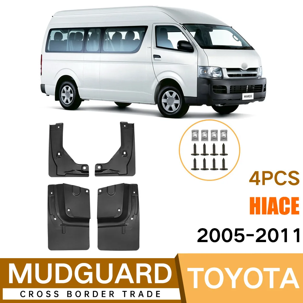 For 2005-2011 Toyota Hiace Front Rear Mud Flaps Mudguards Splash Guards ABS Plastic Accessories
For 2005-2011 Toyota Hiace Front Rear Mud Flaps Mudguards Splash Guards ABS Plastic Accessories