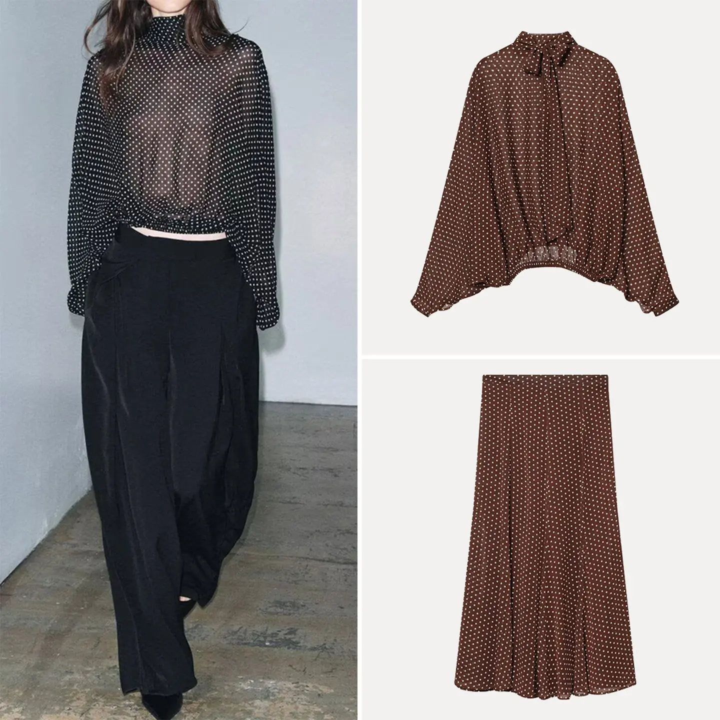 Women's Fashion Shirt with Knot Design Summer Season Midi Skirt Polka Dot Pattern Long Sleeve mid Waist Style
Women's Fashion Shirt with Knot Design Summer Season Midi Skirt Polka Dot Pattern Long Sleeve mid Waist Style