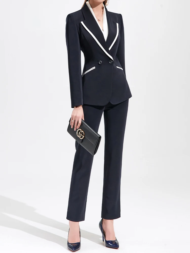 Элегантный профессиональный женский костюм: модный комплект для собеседований, униформа для гостиничного персонала, рабочая одежда с длинными рукавами и брюками из полиэстера
Элегантный профессиональный женский костюм: модный комплект для собеседований, униформа для гостиничного персонала, рабочая одежда с длинными рукавами и брюками из полиэстера