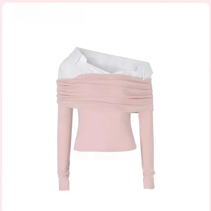 Long Sleeve T-shirts Japanese Korean Style Casual Elegant Knitted Shirt Women Spring Autumn Off Shoulder Tee Slim Women's Tops 
Long Sleeve T-shirts Japanese Korean Style Casual Elegant Knitted Shirt Women Spring Autumn Off Shoulder Tee Slim Women's Tops