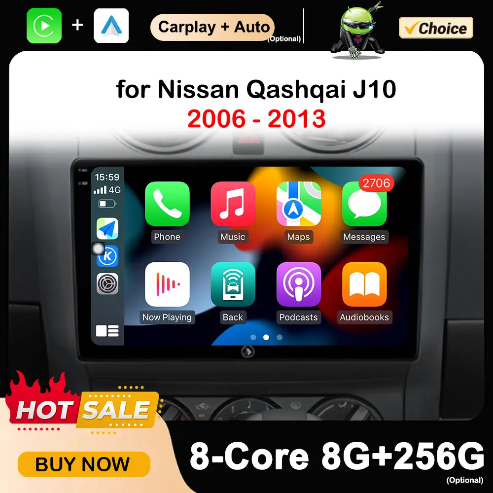 Car Multimedia Radio Video Player for Nissan Qashqai J10 2006 2007 2008 - 2013 Android OS GPS Navigation WIFI DSP Stereo 9 inch
Car Multimedia Radio Video Player for Nissan Qashqai J10 2006 2007 2008 - 2013 Android OS GPS Navigation WIFI DSP Stereo 9 inch