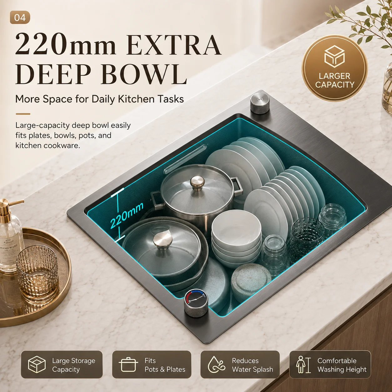 Modern Luxury Waterfall Kitchen Sink SUS304 Stainless Steel Hidden Bar Sink with Temperature Control Faucet Drain Set
Modern Luxury Waterfall Kitchen Sink SUS304 Stainless Steel Hidden Bar Sink with Temperature Control Faucet Drain Set