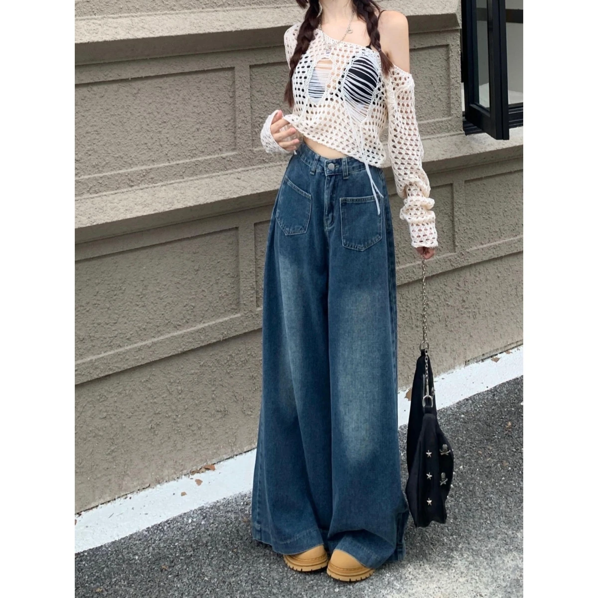 Deep Blue High Waist Wide Leg Jeans Women's Thin Summer New Lazy Loose Feeling Loose Flared Pants Casual Pure Color Spring
Deep Blue High Waist Wide Leg Jeans Women's Thin Summer New Lazy Loose Feeling Loose Flared Pants Casual Pure Color Spring