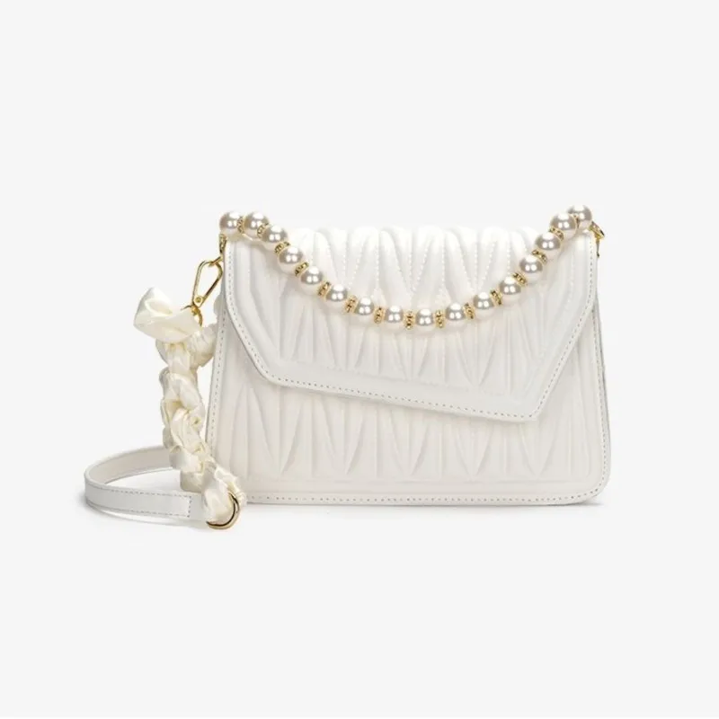 Sweet Elegant Pearl Handbag Women Pleated Leather Large Capacity Shoulder Bag Ladies Solid Color Fashion Luxury Crossbody Bags
Sweet Elegant Pearl Handbag Women Pleated Leather Large Capacity Shoulder Bag Ladies Solid Color Fashion Luxury Crossbody Bags