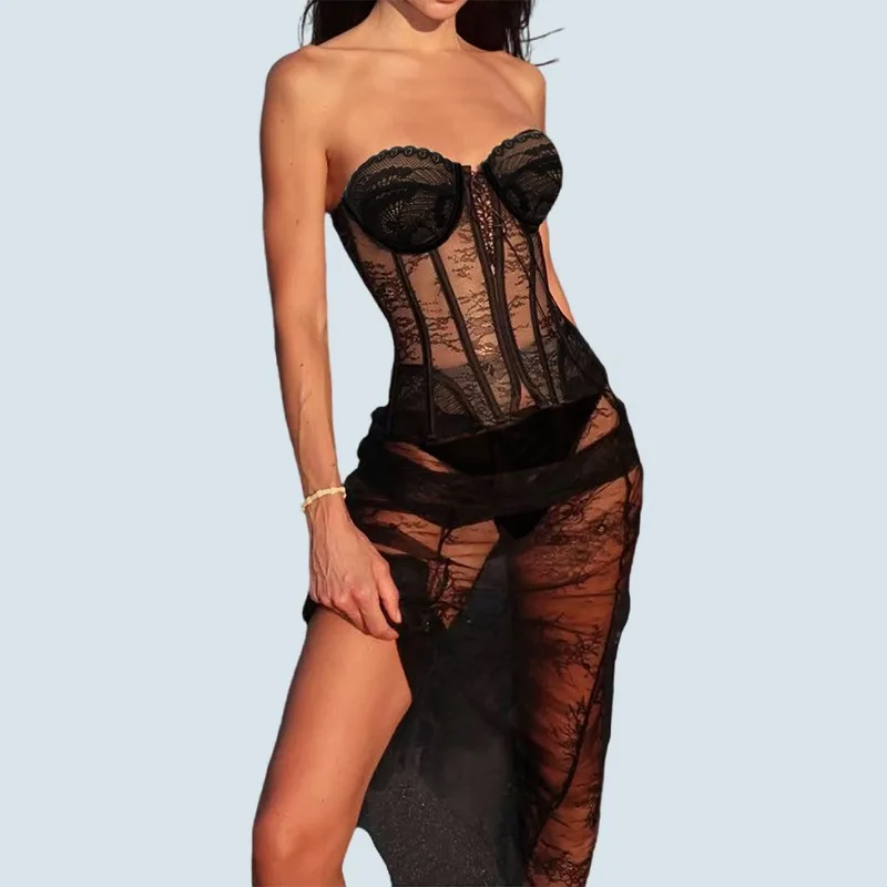 Toucheart Erotic Lingerie French Heavy Craftsmanship Lace See-through Straps Slimming and Shaping Light Luxury Three-piece Set
Toucheart Erotic Lingerie French Heavy Craftsmanship Lace See-through Straps Slimming and Shaping Light Luxury Three-piece Set
