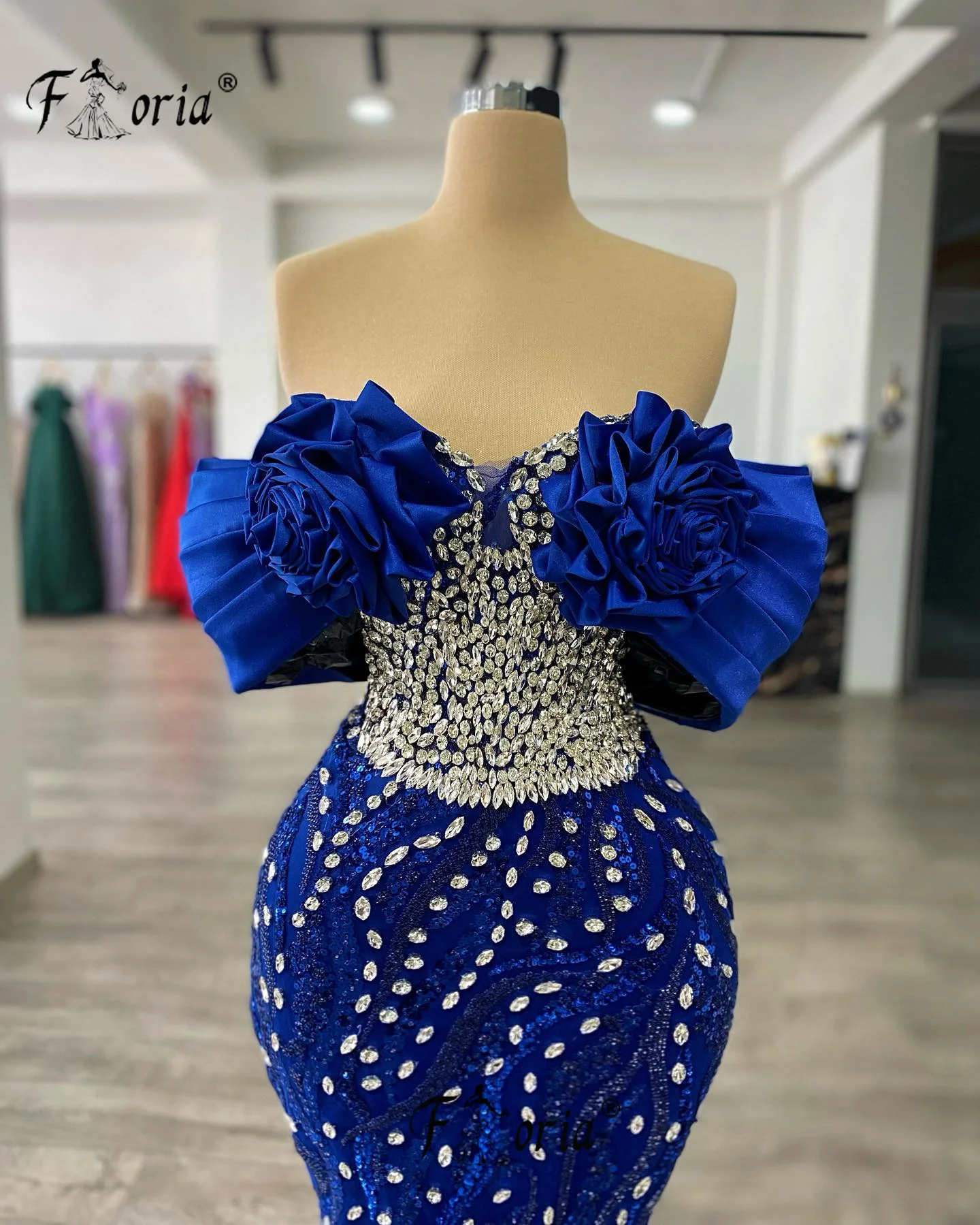 Fashion Blue Beaded Mermaid Ceremony Party Dress Crystals Ruffle Long Evening Prom Dress Customized Robe de soiree Cocktail Gala
Fashion Blue Beaded Mermaid Ceremony Party Dress Crystals Ruffle Long Evening Prom Dress Customized Robe de soiree Cocktail Gala