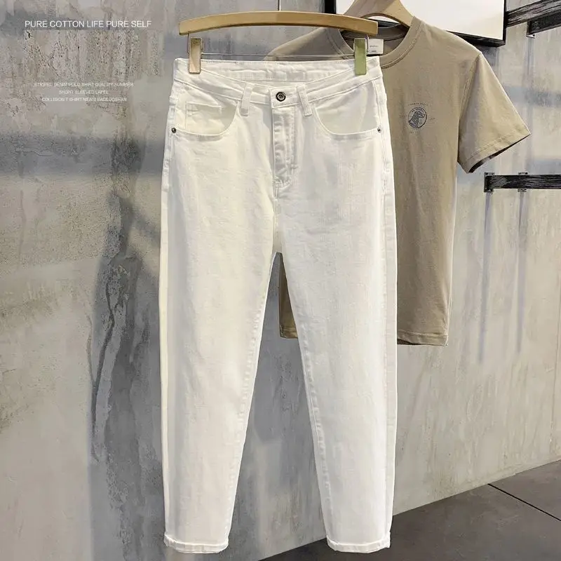 2025 Spring Autumn New Fashion Men's Slim Casual Trendy Solid Color Elastic Ankle Length Jean Trousers Male Denim Pants Clothes
2025 Spring Autumn New Fashion Men's Slim Casual Trendy Solid Color Elastic Ankle Length Jean Trousers Male Denim Pants Clothes