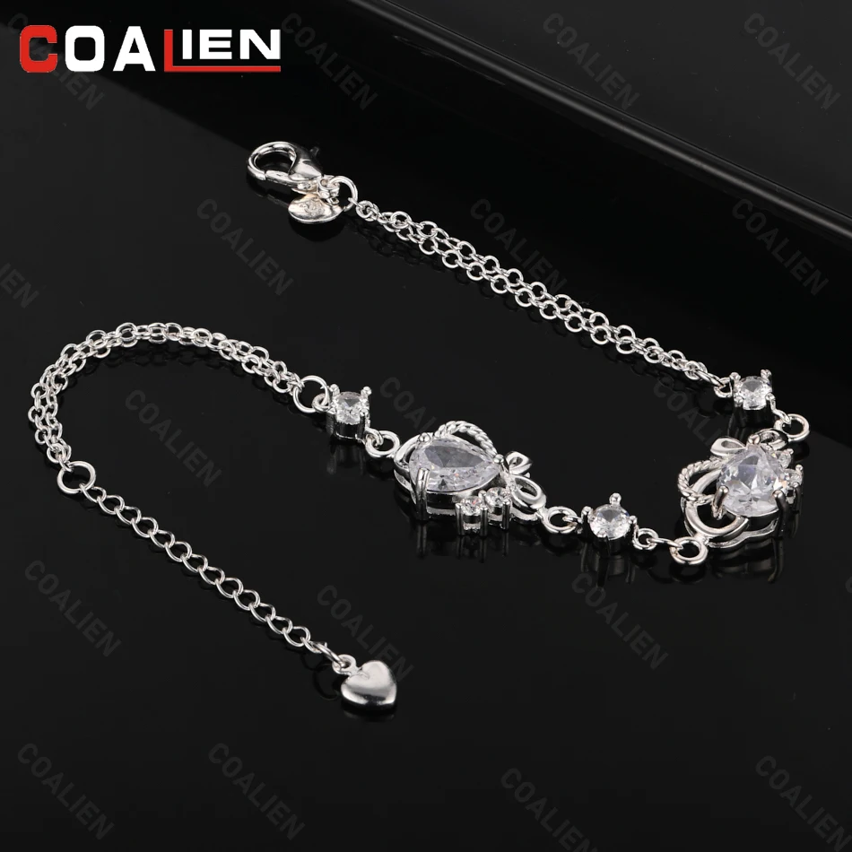 COALIEN 925 Sterling Silver Double Zircon Small Ring Bracelet Women'S Charm Fashion Holiday Gift Jewelry
COALIEN 925 Sterling Silver Double Zircon Small Ring Bracelet Women'S Charm Fashion Holiday Gift Jewelry