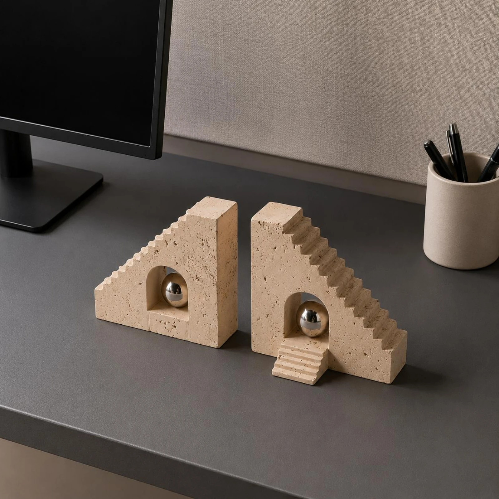 Geometric Bookend Stepped Design Architectural Bookend Polyresin Book Stopper Speckled Desk Accessory Sturdy
Geometric Bookend Stepped Design Architectural Bookend Polyresin Book Stopper Speckled Desk Accessory Sturdy