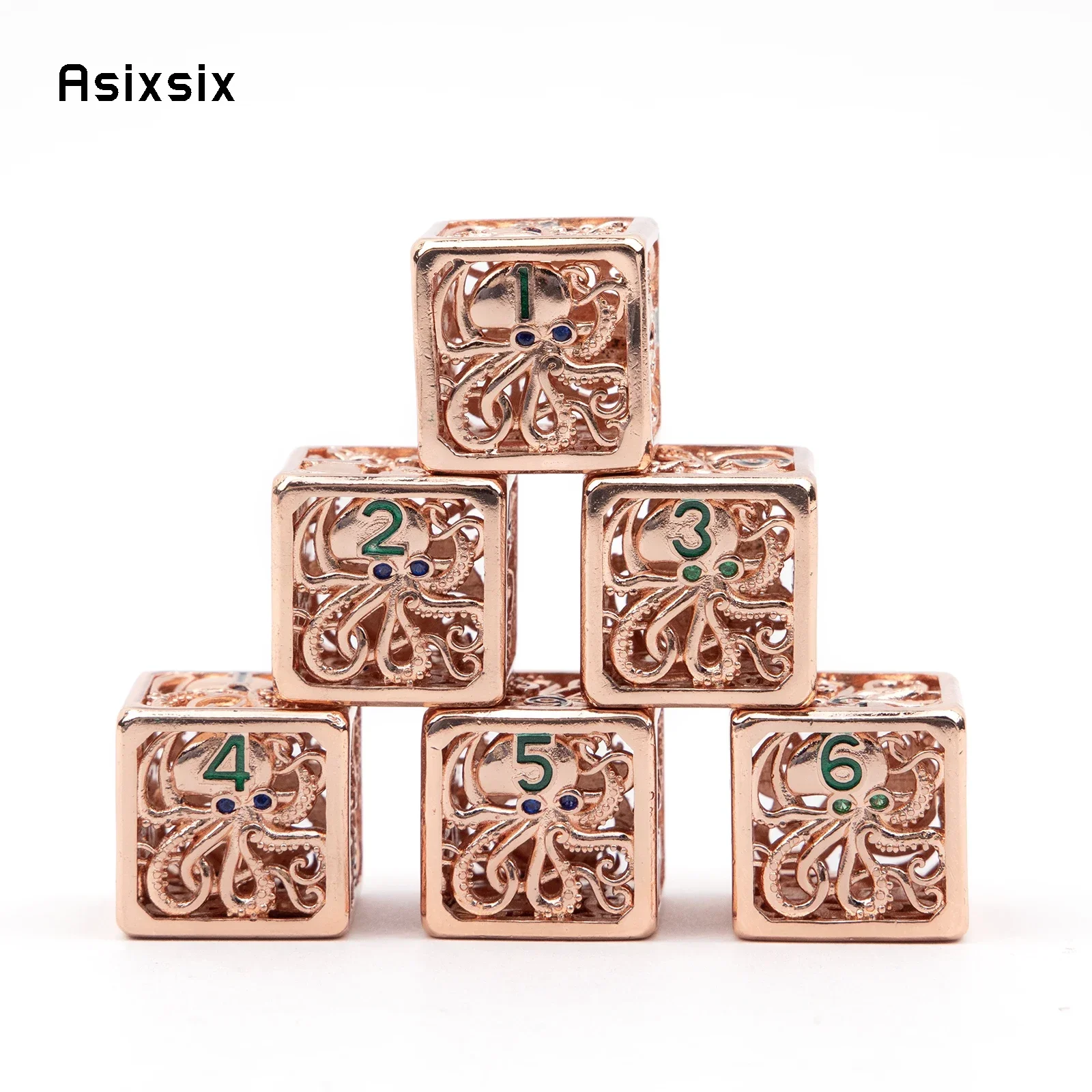 6 Pcs Light Red Squid Metal Dice Hollow Metal Polyhedral Dice Set Suitable for Role-Playing RPG Board Game Gift
6 Pcs Light Red Squid Metal Dice Hollow Metal Polyhedral Dice Set Suitable for Role-Playing RPG Board Game Gift