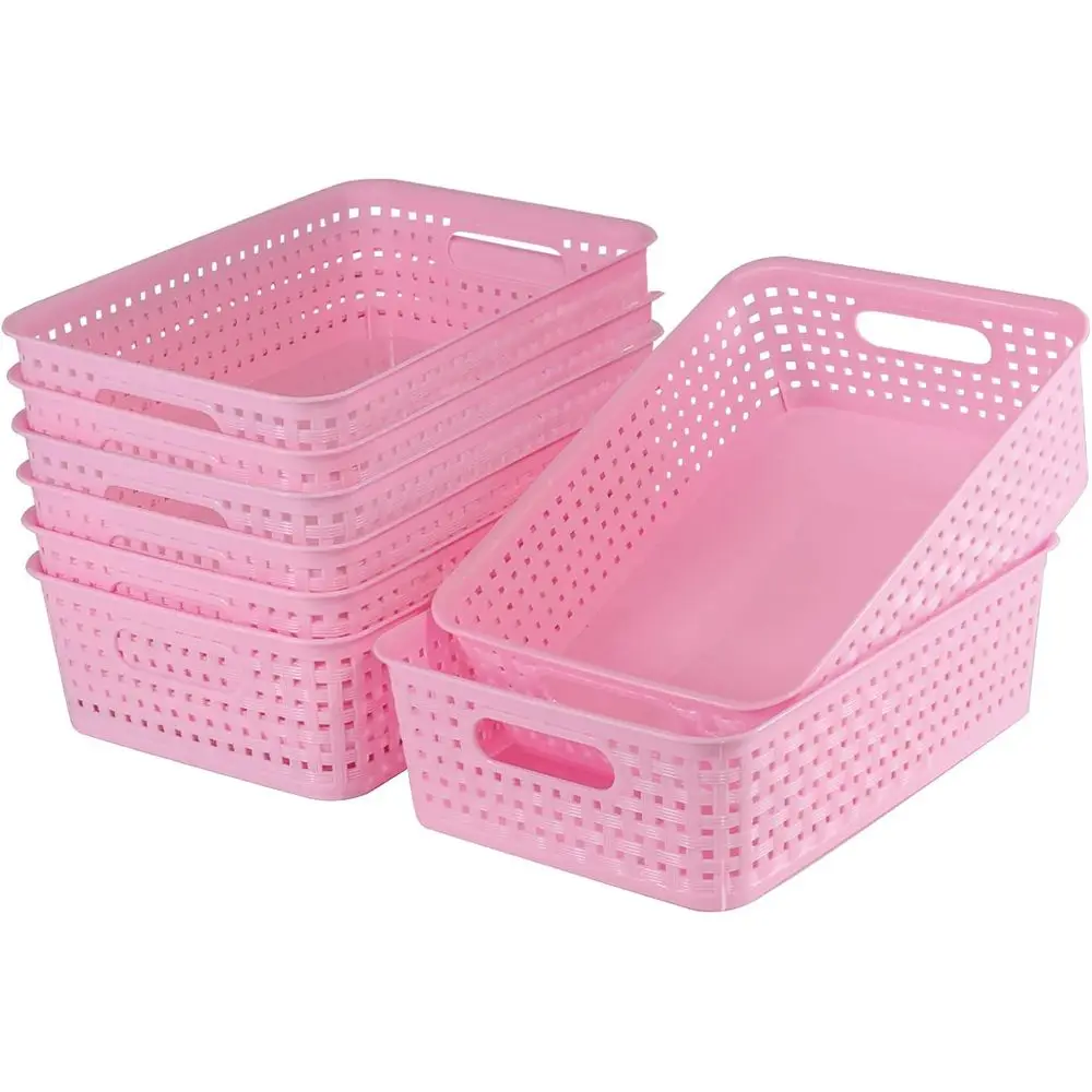 8-Piece Small Storage Bins Set for Pantry, Laundry, Bathroom, Bedroom, Kitchen, Cabinets, Countertops, and Shelves - Pink
8-Piece Small Storage Bins Set for Pantry, Laundry, Bathroom, Bedroom, Kitchen, Cabinets, Countertops, and Shelves - Pink