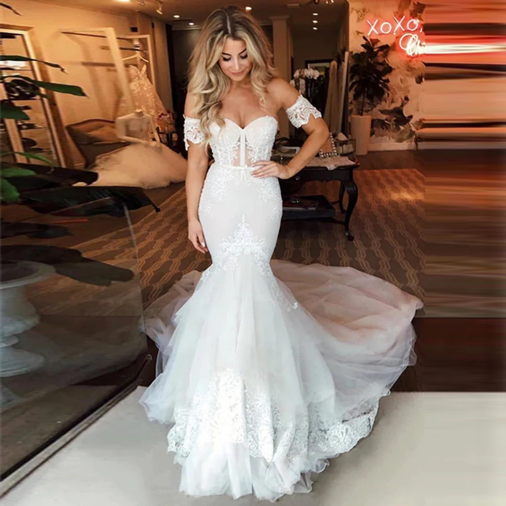 Luxury Women's Bohemian Mermaid Bridal Dresses Lace Tulle Sweet Princess Wedding Gowns 2023 Sweeping Train свадебное платье Robe
Luxury Women's Bohemian Mermaid Bridal Dresses Lace Tulle Sweet Princess Wedding Gowns 2023 Sweeping Train свадебное платье Robe