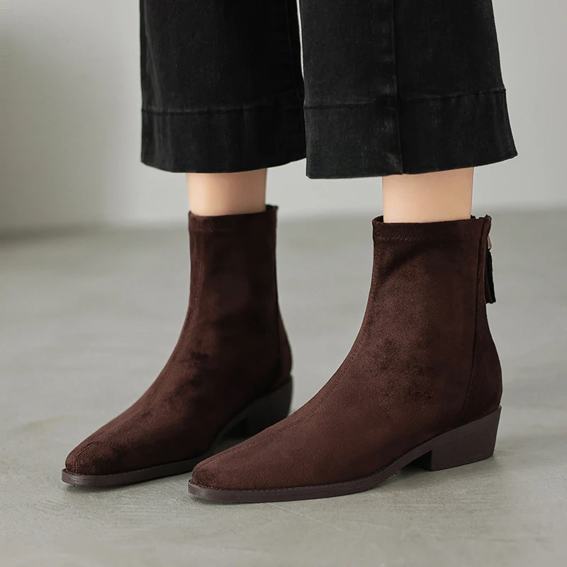 2026 new autumn winter women ankle boots plus size 22-26cm flannel upper round toe thick heel back zip short boots fashion
2026 new autumn winter women ankle boots plus size 22-26cm flannel upper round toe thick heel back zip short boots fashion