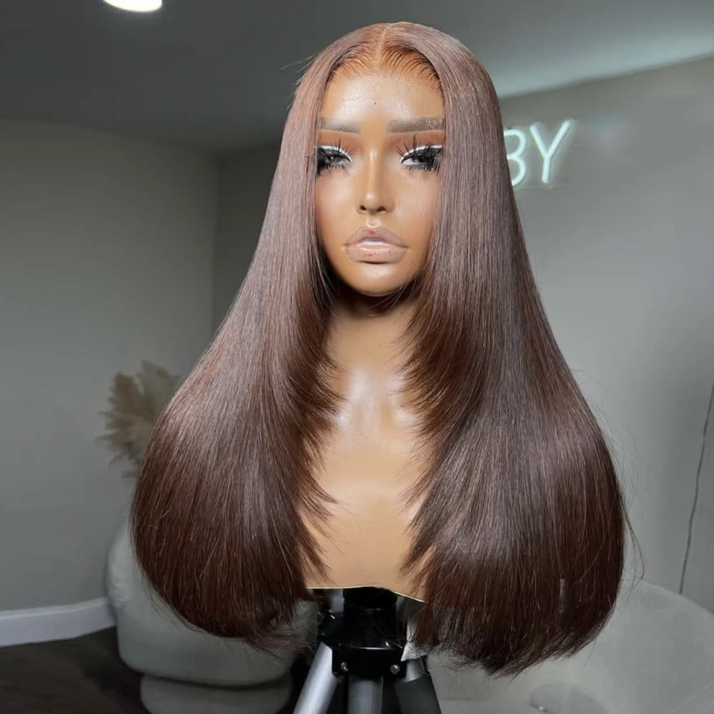 Layered Brown Wig Long Silky Straight 13x4 Lace Front Wigs for Women Heat Resistant Glueless Natural Hairline Daily Wear Wigs
Layered Brown Wig Long Silky Straight 13x4 Lace Front Wigs for Women Heat Resistant Glueless Natural Hairline Daily Wear Wigs
