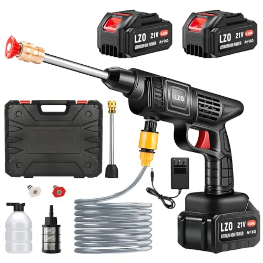 Cordless Pressure Washer 21V x2 batteries Cordless Power Washer Battery Powered Portable Pressure Washer w/ 6-in-1 Nozzle Soap
Cordless Pressure Washer 21V x2 batteries Cordless Power Washer Battery Powered Portable Pressure Washer w/ 6-in-1 Nozzle Soap