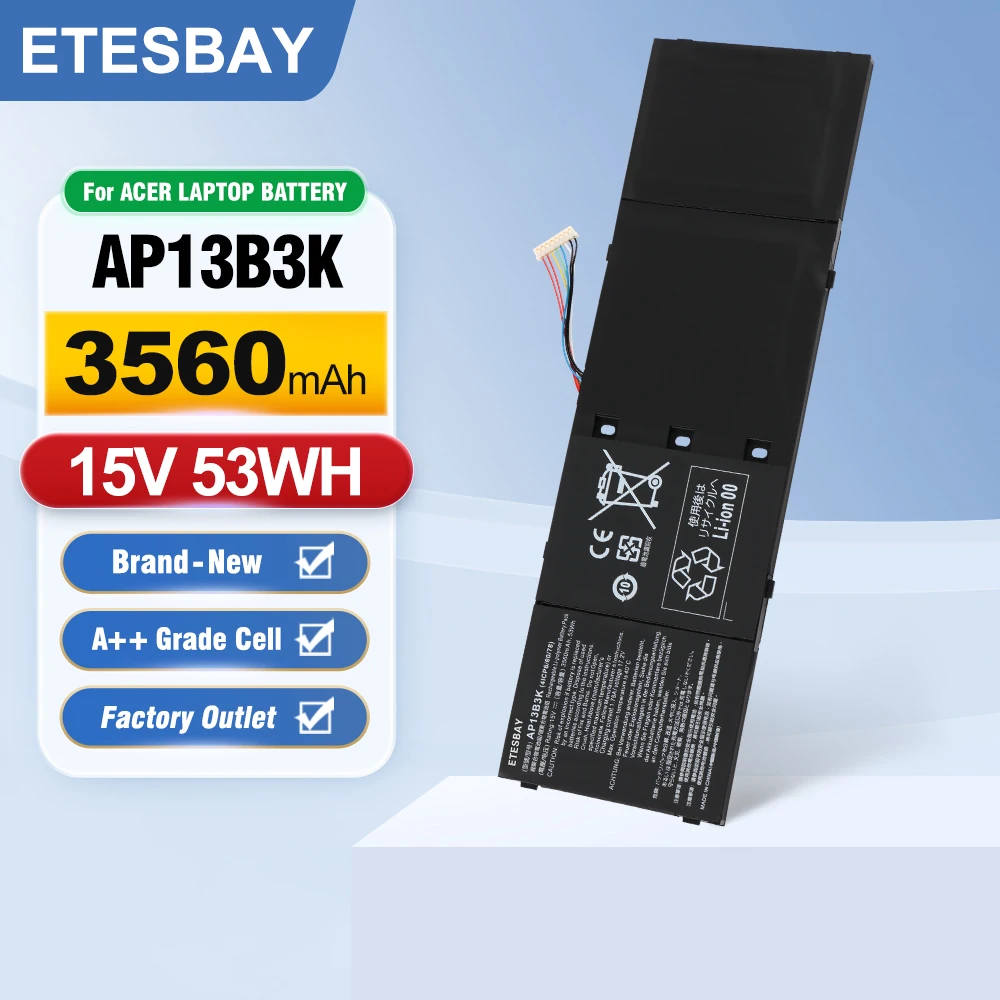 Аккумулятор для ноутбука ETESBAY AP13B3K, AP13B8K, для ноутбука Acer Aspire, женская, модель 53WHM5-583P, Φ 4ICP6/60/80
Аккумулятор для ноутбука ETESBAY AP13B3K, AP13B8K, для ноутбука Acer Aspire, женская, модель 53WHM5-583P, Φ 4ICP6/60/80