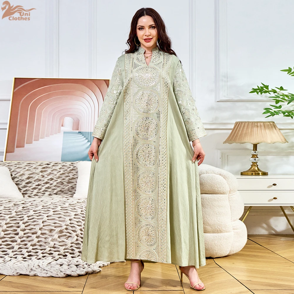 Uni Luxury Woman Evening Dress Muslim Sequins Patchwork Abaya Jacquard Caftan Marocain Femme 2025
Uni Luxury Woman Evening Dress Muslim Sequins Patchwork Abaya Jacquard Caftan Marocain Femme 2025