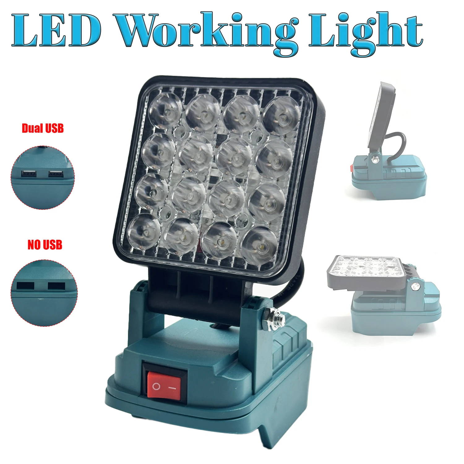 3 Inch Cordless LED Work Light for Makita 14.4-18V Li-ion Battery Dual USB Adjustable Camping Emergency Lamp No Battery
3 Inch Cordless LED Work Light for Makita 14.4-18V Li-ion Battery Dual USB Adjustable Camping Emergency Lamp No Battery