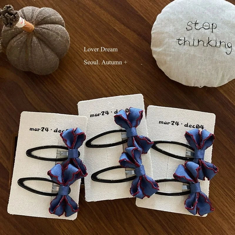 Джинсовые заколки с бантом INS, повседневные корейские осенне-зимние новые заколки для волос BB для девочек, модные заколки с боковой челкой для детей и женщин 
Джинсовые заколки с бантом INS, повседневные корейские осенне-зимние новые заколки для волос BB для девочек, модные заколки с боковой челкой для детей и женщин