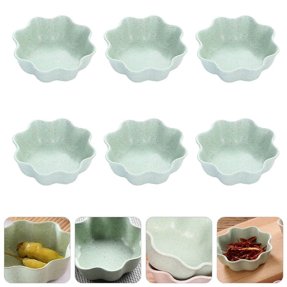 6Pcs Attractive Wheat Straw Food Sauce Dishes With Unique Flower Shape For Everyday And Special Occasions
6Pcs Attractive Wheat Straw Food Sauce Dishes With Unique Flower Shape For Everyday And Special Occasions