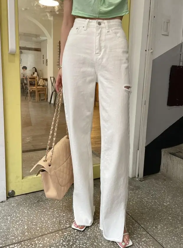 High Waist Ripped Denim Jeans Women Summer Thin Straight Leg Slim Wide Leg Side Slit Frayed Design Long Pants
High Waist Ripped Denim Jeans Women Summer Thin Straight Leg Slim Wide Leg Side Slit Frayed Design Long Pants