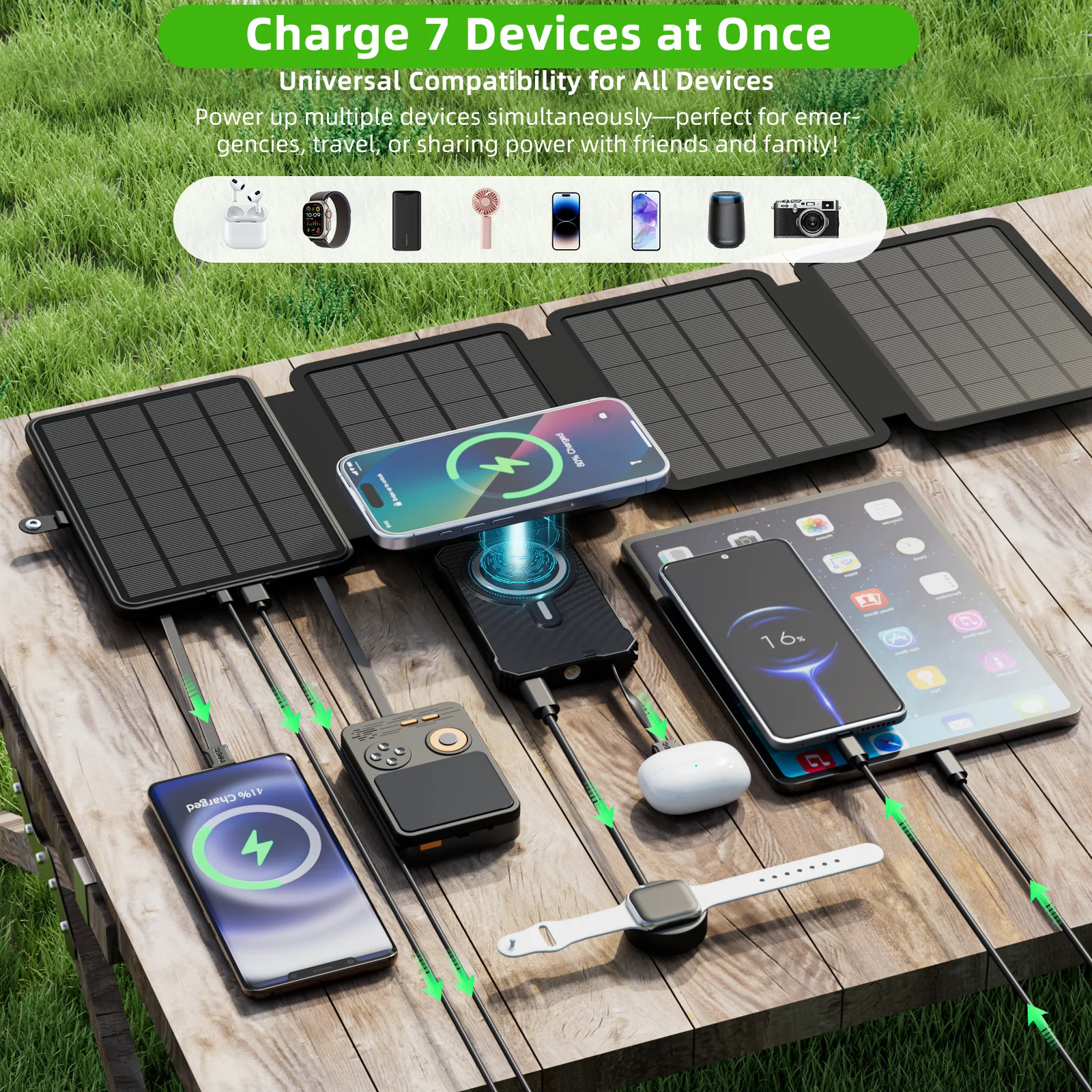 15W Magnetic Wireless 10000mAh Solar Power Bank/Detachable Quad Panel,3x Type-C+USB 14W Fast Charge Suitable for outdoor camping
15W Magnetic Wireless 10000mAh Solar Power Bank/Detachable Quad Panel,3x Type-C+USB 14W Fast Charge Suitable for outdoor camping