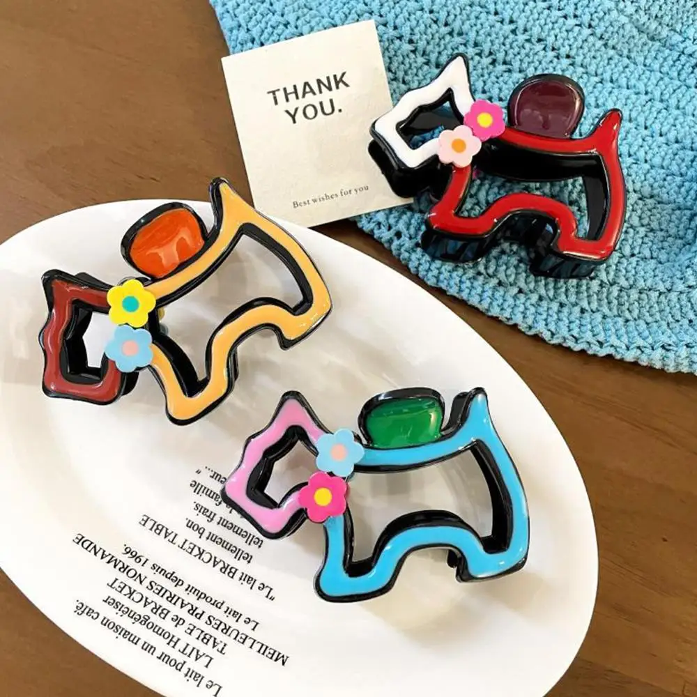 Puppy Geometric Clip Colorful Flower Crab Hair Clip Hollow Out Hairpin Animal Shark Clamp Back Of The Head Half Tie Hair Claw
Puppy Geometric Clip Colorful Flower Crab Hair Clip Hollow Out Hairpin Animal Shark Clamp Back Of The Head Half Tie Hair Claw