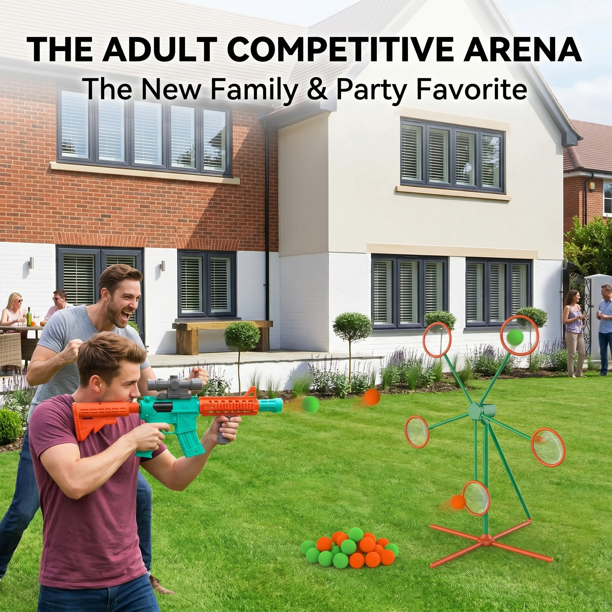 Shooting game moving target set 2 air guns and 24 foam balls, suitable for outdoor sports, parties and simulated field play
Shooting game moving target set 2 air guns and 24 foam balls, suitable for outdoor sports, parties and simulated field play