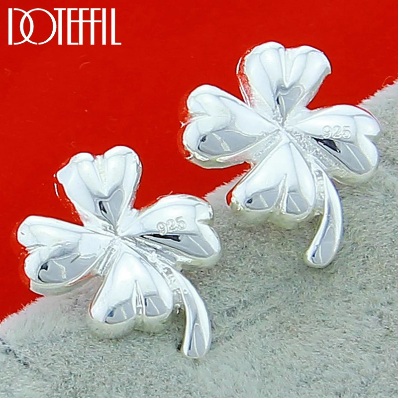 DOTEFFIL 925 Sterling Silver Four-Leaf Clover Stud Earring For Woman Fashion Charm Wedding Engagement Party Jewelry
DOTEFFIL 925 Sterling Silver Four-Leaf Clover Stud Earring For Woman Fashion Charm Wedding Engagement Party Jewelry