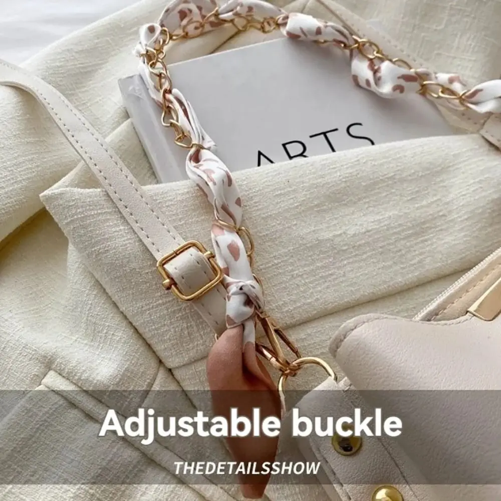 1Pcs PU Leather Bucket Bag Gold Chain Silk Scarf Decor Versatile Crossbody Bag Work Fashion Casual Style Large Capacity 5 S393a580f0bba4a07a78ef477286031e5M