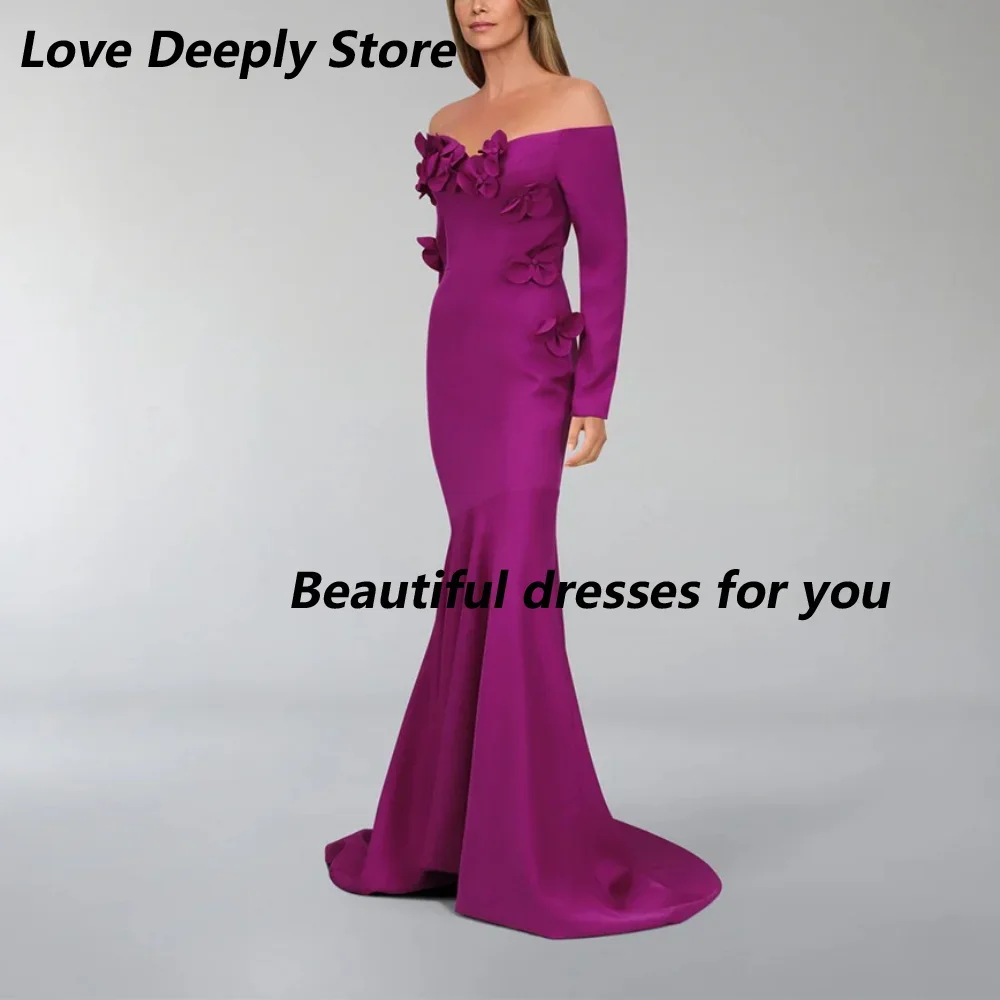 Elegant Applique Boat Neck Evening Dress Off Shoulder Long Sleeves Mermaid Prom Gown Sweep Train Party Dresses Customized
Elegant Applique Boat Neck Evening Dress Off Shoulder Long Sleeves Mermaid Prom Gown Sweep Train Party Dresses Customized