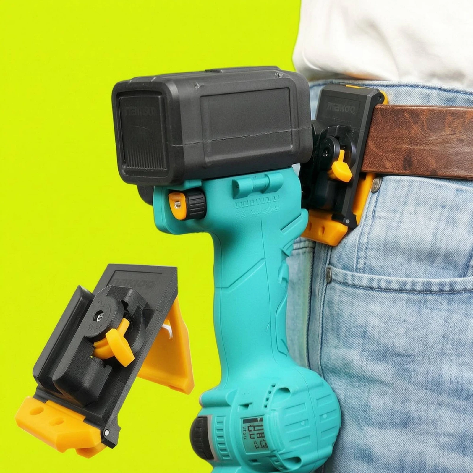 Quick-Release Belt Clip Safety Lanyard Hole Power Drill Belt Clip Drill Holder Thickness-Adjustment Molded Construction
Quick-Release Belt Clip Safety Lanyard Hole Power Drill Belt Clip Drill Holder Thickness-Adjustment Molded Construction