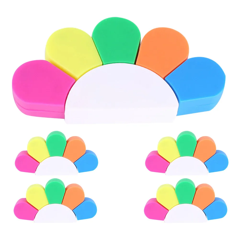 5Sets Colored Fluorescent Highlighters Portable Small Graffiti Markers Precise Note Highlighter Pens for Study Office Learning
5Sets Colored Fluorescent Highlighters Portable Small Graffiti Markers Precise Note Highlighter Pens for Study Office Learning