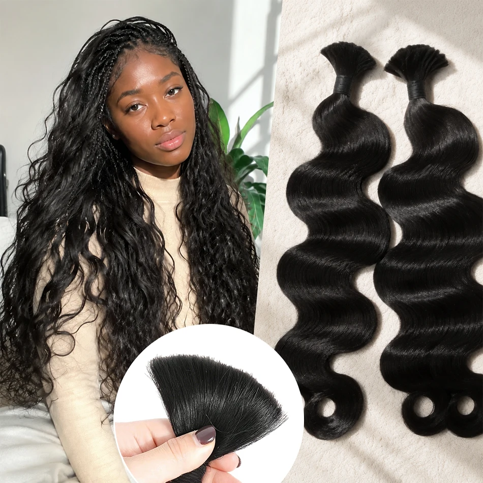 12A Body Wave Bulk Human Hair No Weft Unprocessed Virgin Remy Hair Soft Bouncy For Boho Braids DIY Styling Natural Black Raw Hair Extension 55g/1pack
12A Body Wave Bulk Human Hair No Weft Unprocessed Virgin Remy Hair Soft Bouncy For Boho Braids DIY Styling Natural Black Raw Hair Extension 55g/1pack