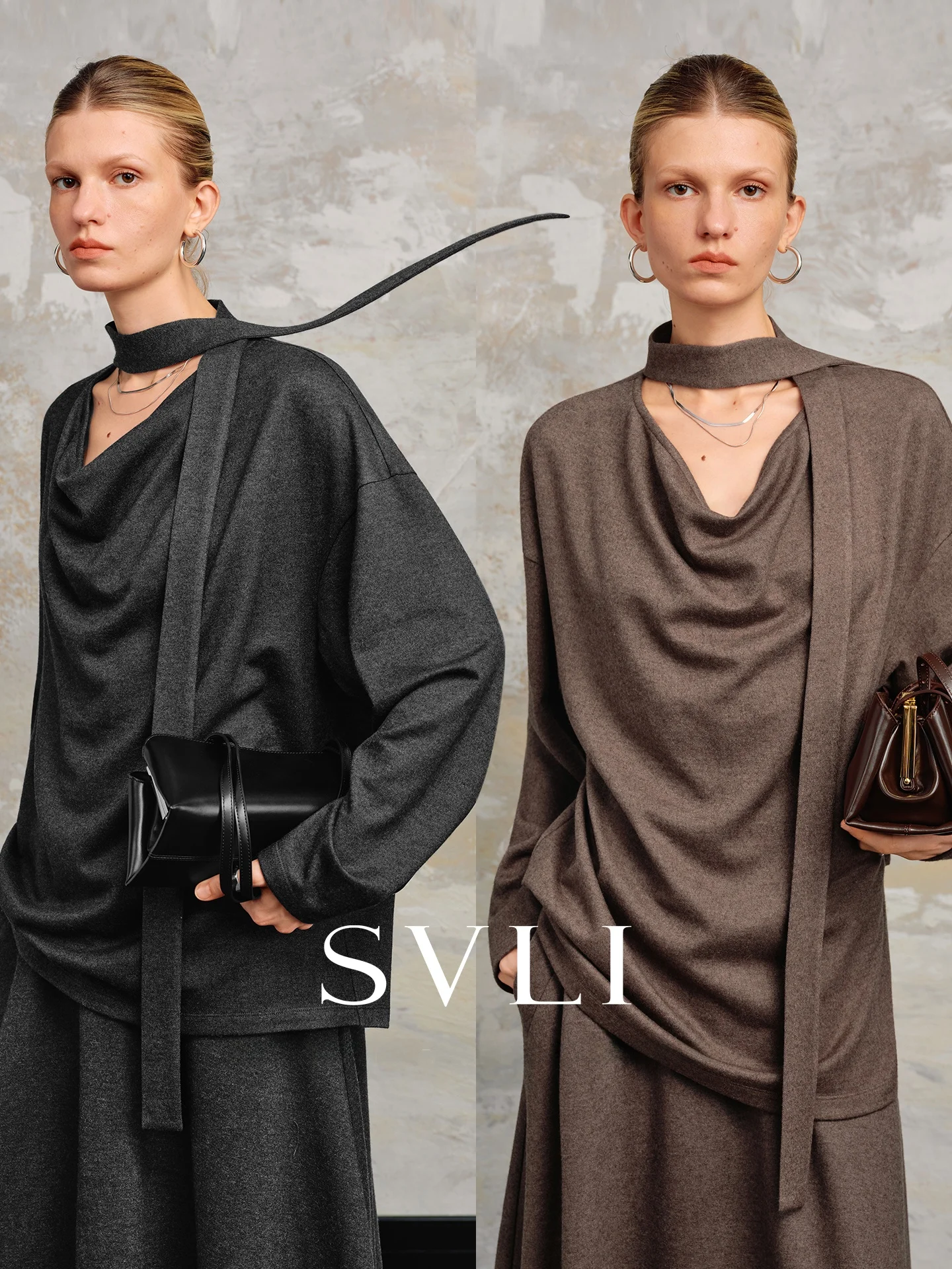 SVLI Autumn Wild Light Lazy Style Long Sleeve Knitted Wool Loose Draping Women's Top with Sash Loose Fit Woolen Knitwear
SVLI Autumn Wild Light Lazy Style Long Sleeve Knitted Wool Loose Draping Women's Top with Sash Loose Fit Woolen Knitwear