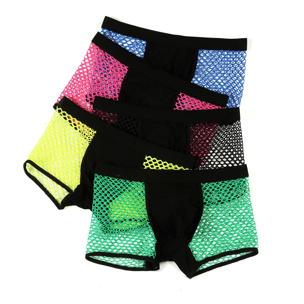 Men's see through breathable mesh boxers briefs with low waist pouch design and stretch nylon and spandex material
Men's see through breathable mesh boxers briefs with low waist pouch design and stretch nylon and spandex material
