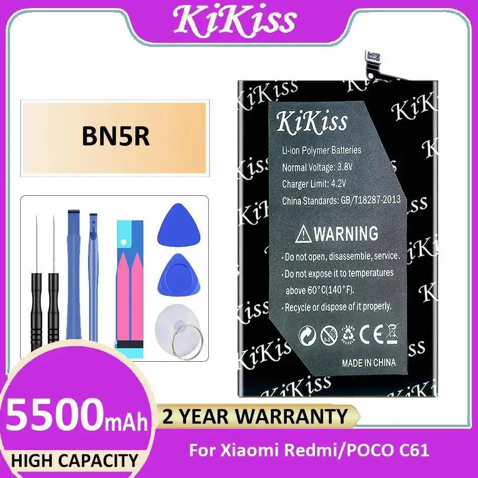 Аккумулятор мобильного телефона для Xiaomi Redmi Poco C61, замена премиум-класса, 5500 мАч, быстрая зарядка BN5R
Аккумулятор мобильного телефона для Xiaomi Redmi Poco C61, замена премиум-класса, 5500 мАч, быстрая зарядка BN5R