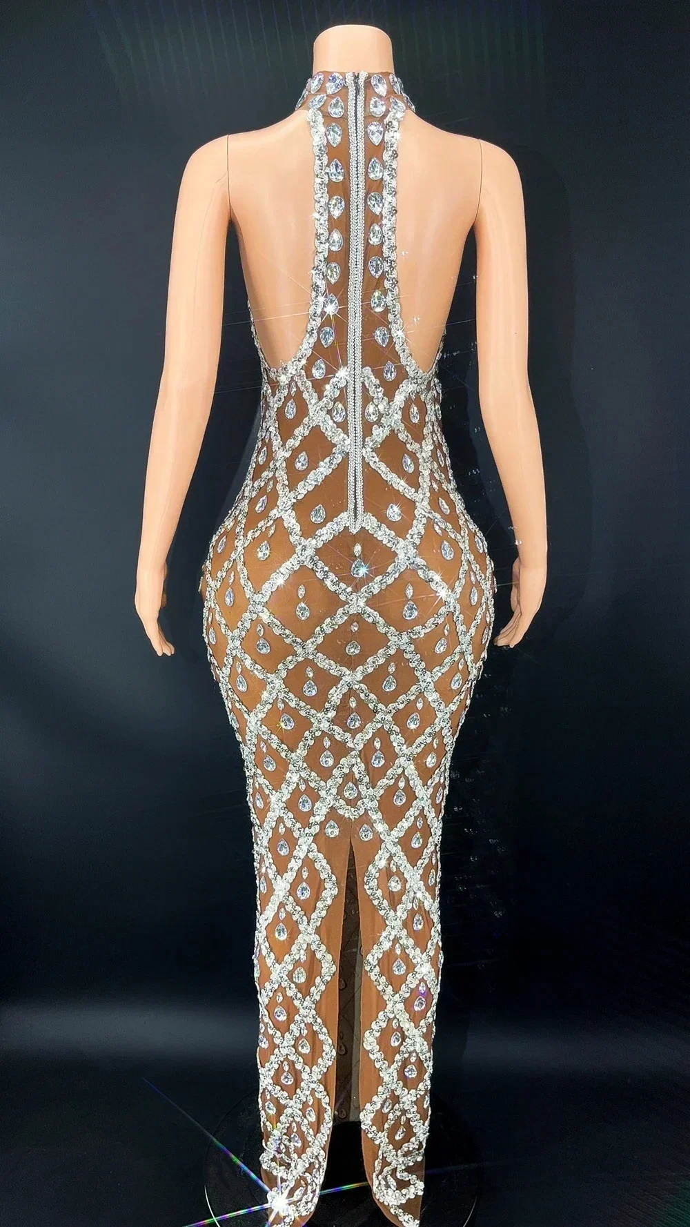 Sparkly Rhinestones Sleeveless Long Dress Elegant Dark Mesh Celebrate Evening Wedding Prom Gown Birthday Dress Photograph Wear
Sparkly Rhinestones Sleeveless Long Dress Elegant Dark Mesh Celebrate Evening Wedding Prom Gown Birthday Dress Photograph Wear