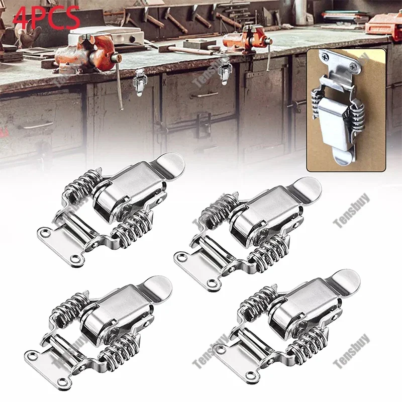 4pcs Stainless Steel Spring Loaded Latch Catch For Toolboxes, Suitcases, Storage Boxes, And Cabinet Box Locks Catch Toggle
4pcs Stainless Steel Spring Loaded Latch Catch For Toolboxes, Suitcases, Storage Boxes, And Cabinet Box Locks Catch Toggle