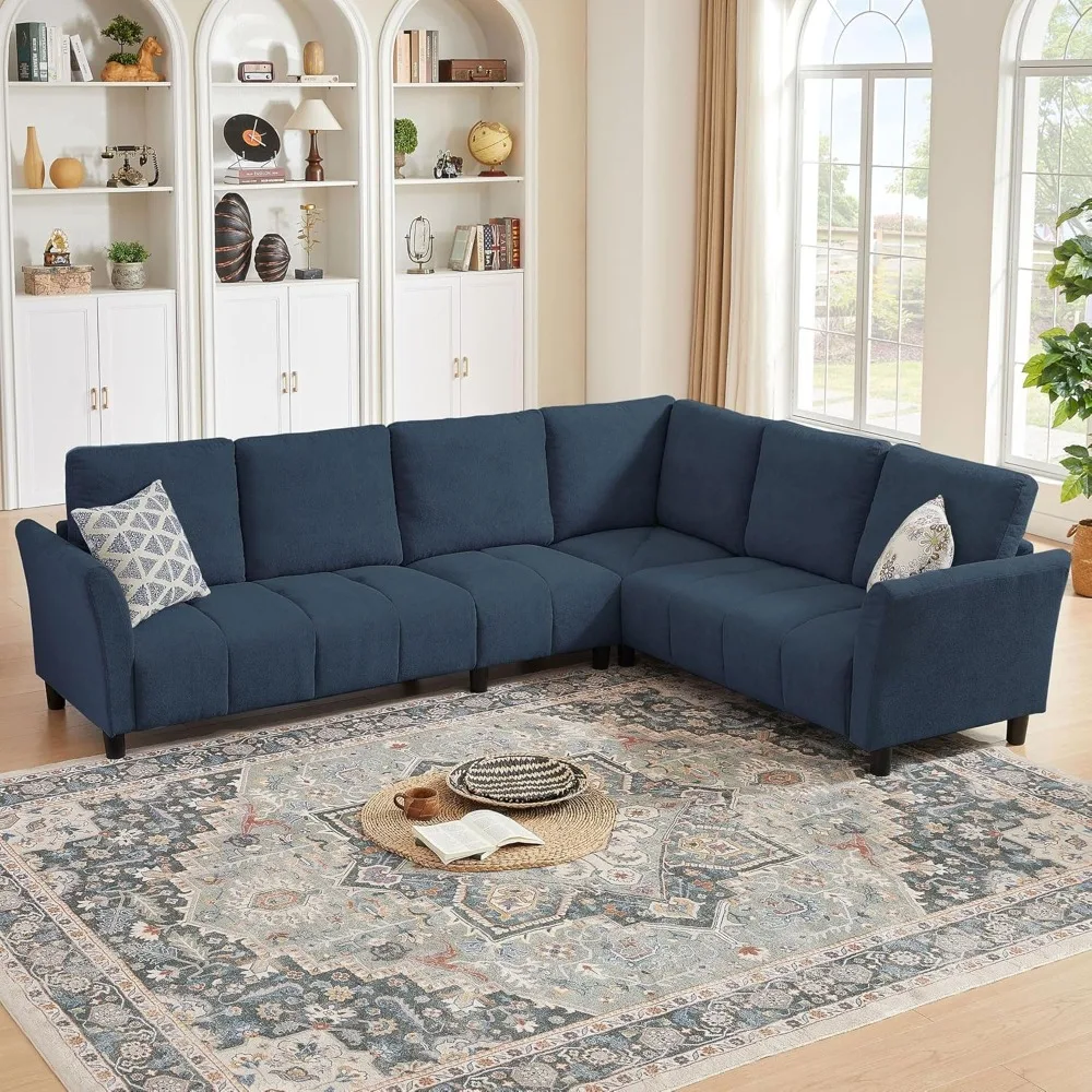 Convertible Sectional Sofa Couch, 103" L Shaped Couch with Back Cushions, Modern Upholstered Fabric 6-Seat Reversible Sofa
Convertible Sectional Sofa Couch, 103" L Shaped Couch with Back Cushions, Modern Upholstered Fabric 6-Seat Reversible Sofa