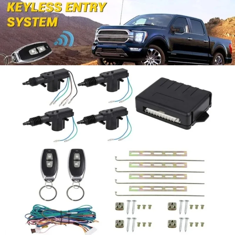 12V Universal 4 Doors Central Lock Locking System Car Keyless Entry Kit with Actuator Remote Control
12V Universal 4 Doors Central Lock Locking System Car Keyless Entry Kit with Actuator Remote Control