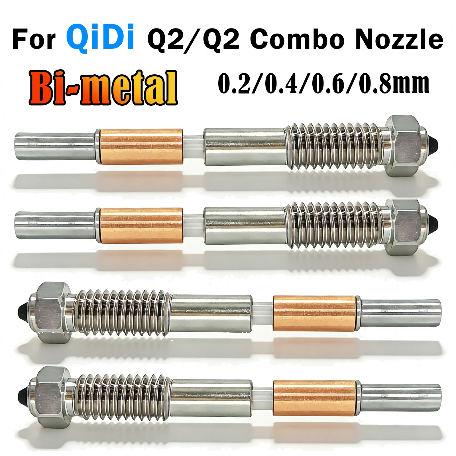 Hotend Nozzle For QIDI Q2 0.2/0.4/0.6/0.8mm One-Piece Bimetallic Nozzle Quick Removal Ceramic Insulation Integration Nozzles
Hotend Nozzle For QIDI Q2 0.2/0.4/0.6/0.8mm One-Piece Bimetallic Nozzle Quick Removal Ceramic Insulation Integration Nozzles
