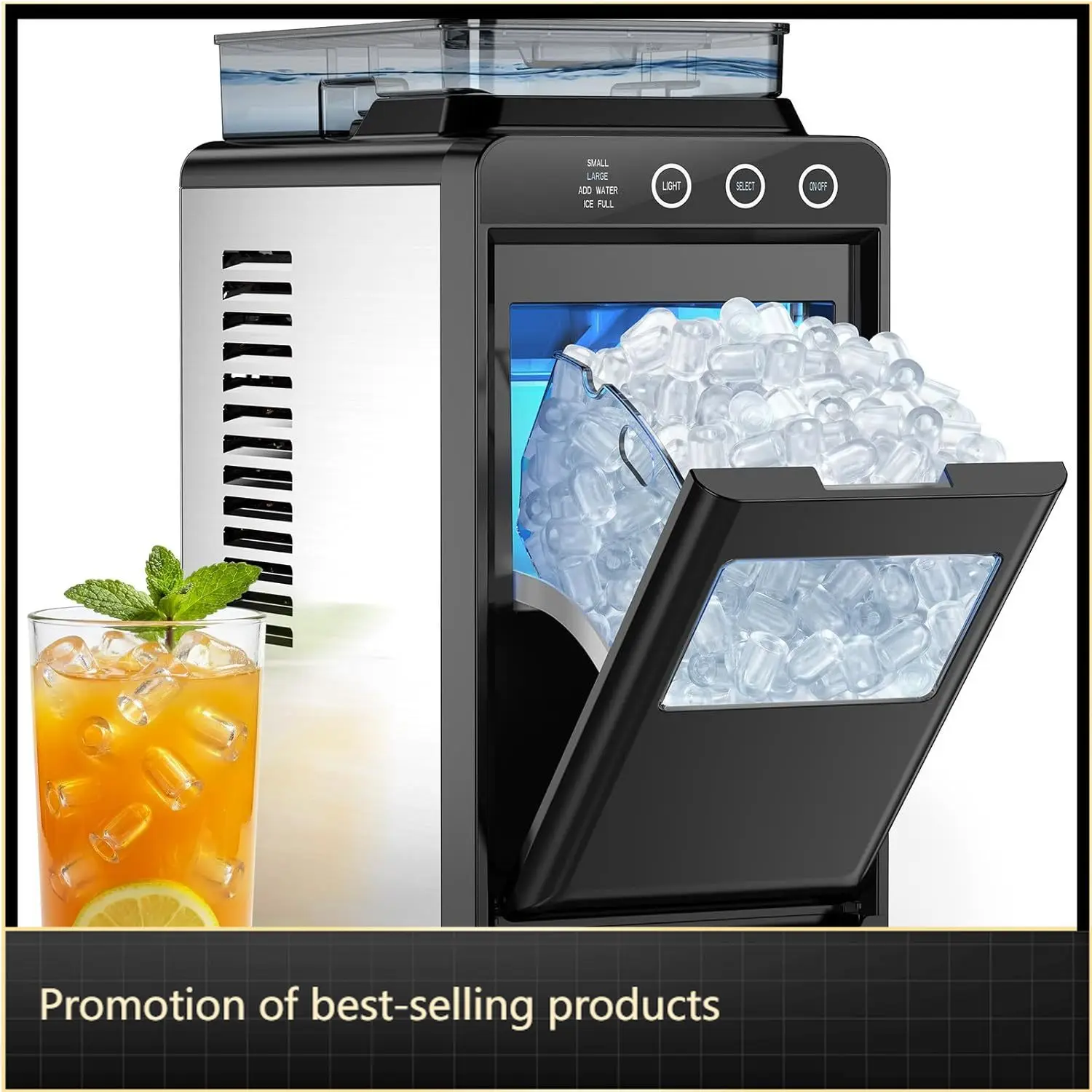 Countertop Ice Maker Portable Machine External Water Tank Eight Cubes Six Minutes 26 Lbs 24 Hours Self Cleaning Quiet Compact Co
Countertop Ice Maker Portable Machine External Water Tank Eight Cubes Six Minutes 26 Lbs 24 Hours Self Cleaning Quiet Compact Co