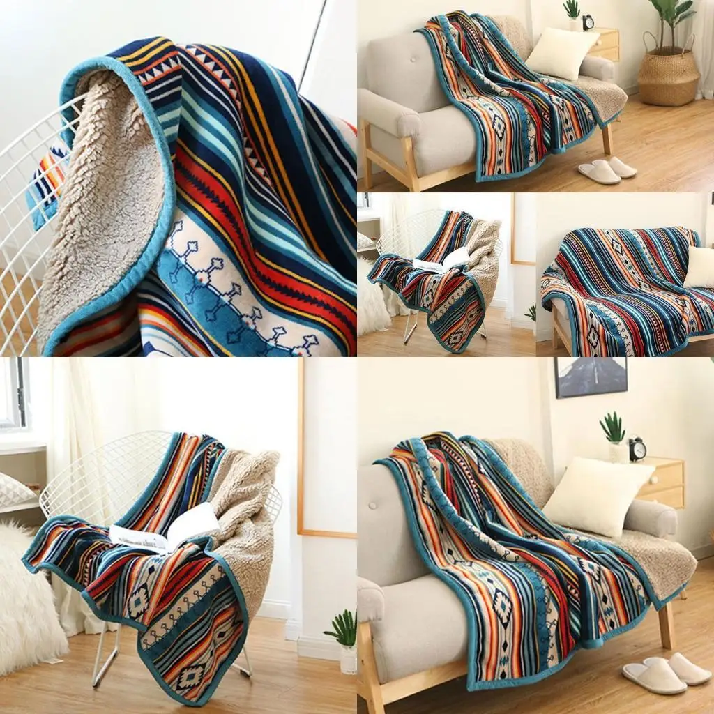 F19B Single Person Blanket Bohemian Reversible Cover Shawl Colorful Stripes Flannel Blanket Office Nap Blanket
F19B Single Person Blanket Bohemian Reversible Cover Shawl Colorful Stripes Flannel Blanket Office Nap Blanket