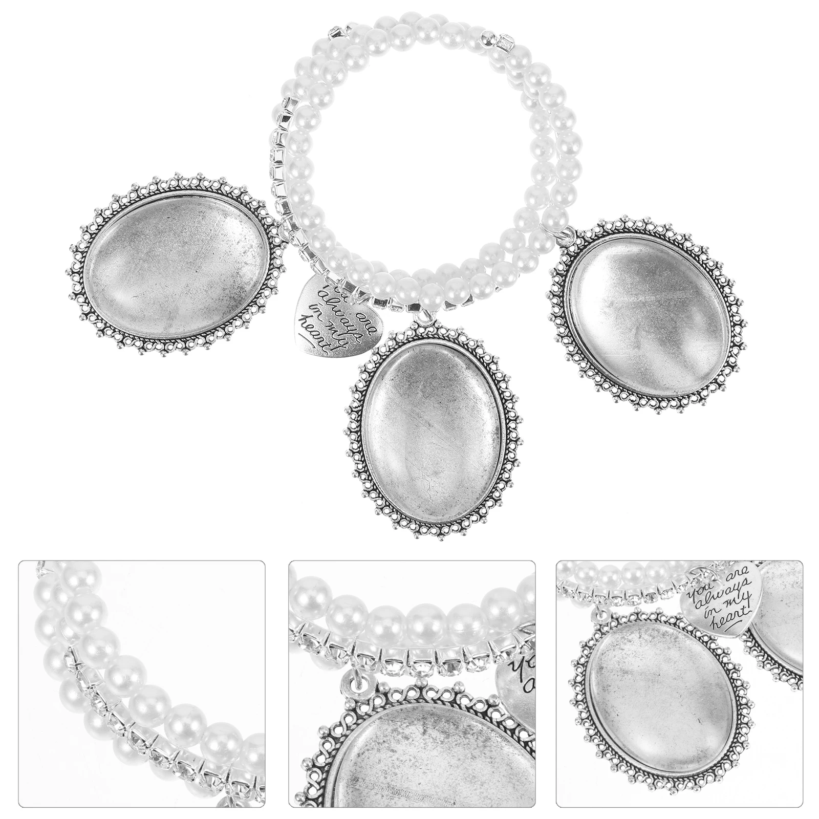 Pearl Bracelet Memorial Photo Charm;tassel Plastic Wedding Bouquet Charms Bride 
Pearl Bracelet Memorial Photo Charm;tassel Plastic Wedding Bouquet Charms Bride