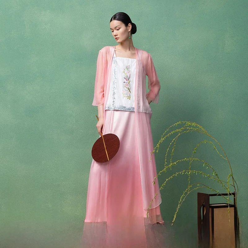 Silk adient Long Sve Open Cardigan Women's Thin Outerwear Summer New Arrival Loose Fit Bright Tead Embellied Pearl
Silk adient Long Sve Open Cardigan Women's Thin Outerwear Summer New Arrival Loose Fit Bright Tead Embellied Pearl