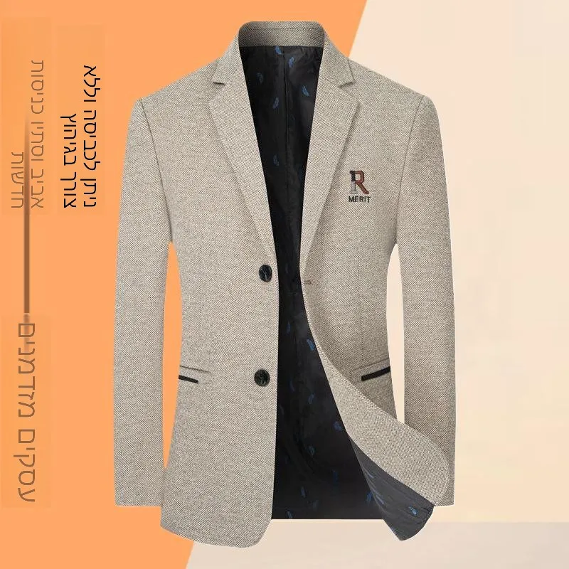Casual Woolen Men's Suit Jacket Mid-aged Single Piece Spring Autumn New Style Dad's Top Quality Thickened Woolen Material
Casual Woolen Men's Suit Jacket Mid-aged Single Piece Spring Autumn New Style Dad's Top Quality Thickened Woolen Material