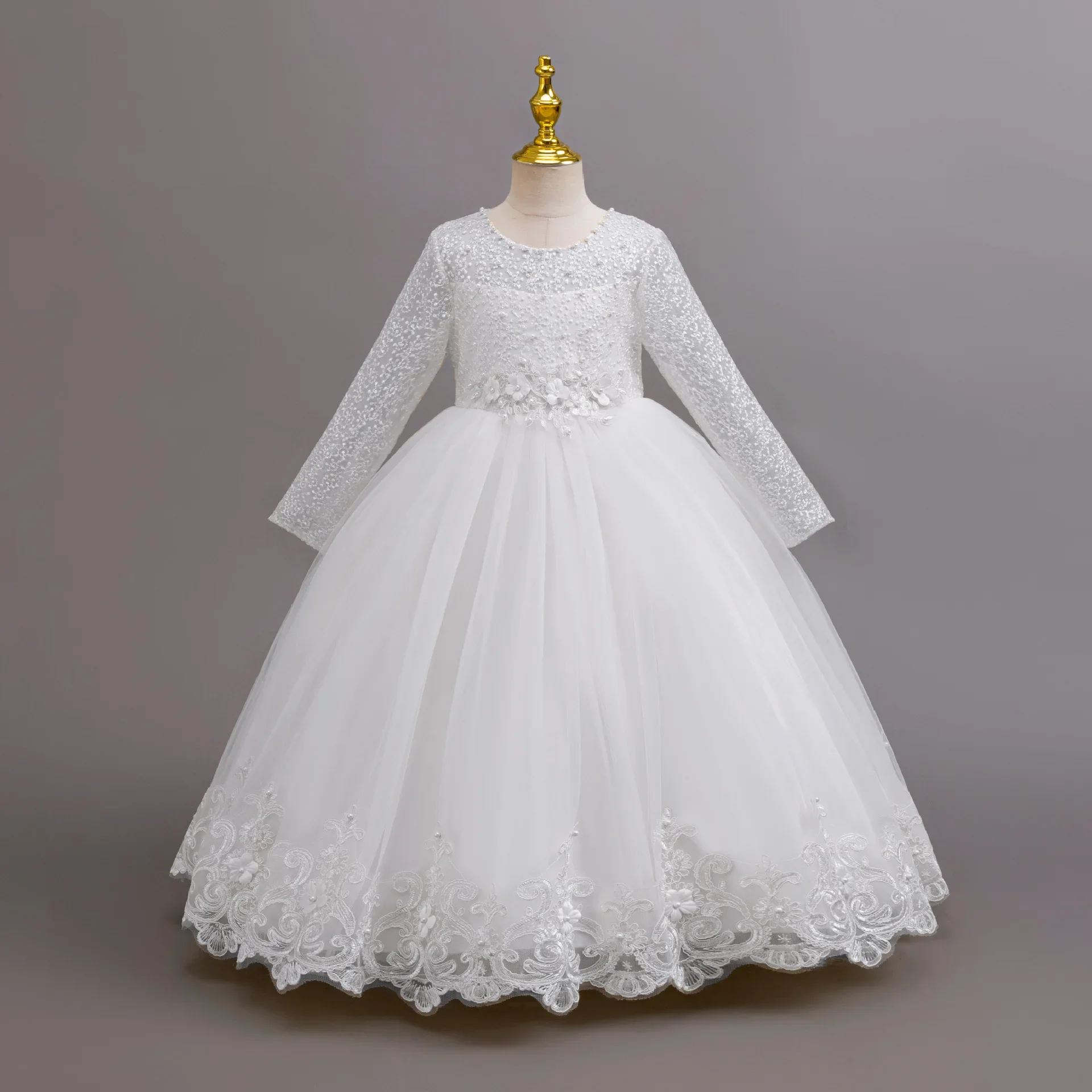 New Long Sleeve Elegant Dress for Young Girls Flower Girl Wedding Dresses Lace Formal White Clothes From 4 to12 Years
New Long Sleeve Elegant Dress for Young Girls Flower Girl Wedding Dresses Lace Formal White Clothes From 4 to12 Years