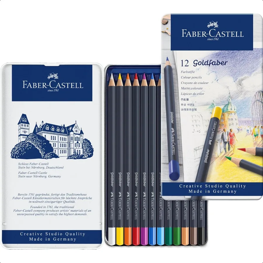 Цветные карандаши FaberCastell Creative Studio Goldfaber в деревянной корпусе, банка из 12 цветов
Цветные карандаши FaberCastell Creative Studio Goldfaber в деревянной корпусе, банка из 12 цветов